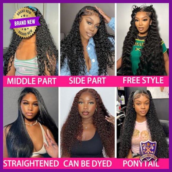 13x6 Deep Wave Lace Front Wig Human Hair 180% Density Glueless main image 4